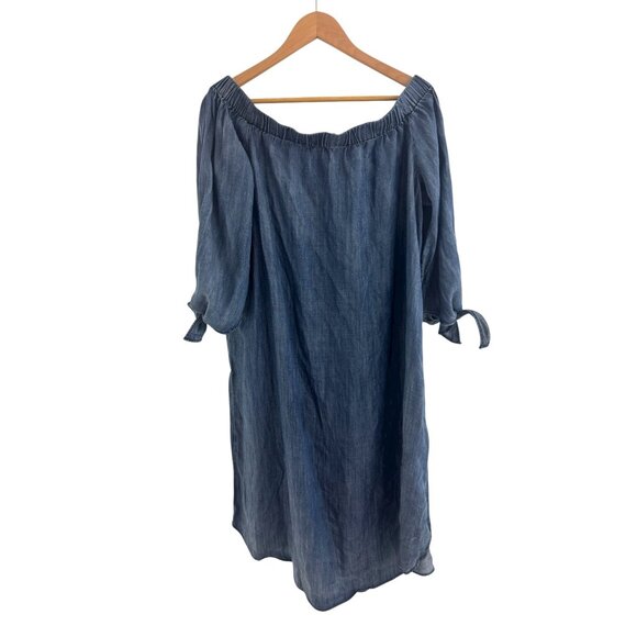 Standards & Practices Julie Off-The-Shoulder Chambray Dress Size 1X Plus NEW Nwt - Picture 6 of 13